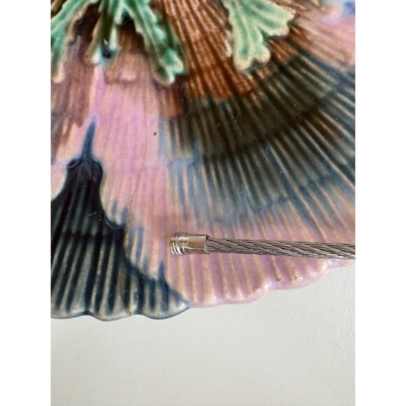 Antique Etruscan Majolica Seaweed Shell Design Plate 6” Collector Gift NOTE Holi - Picture 7 of 16